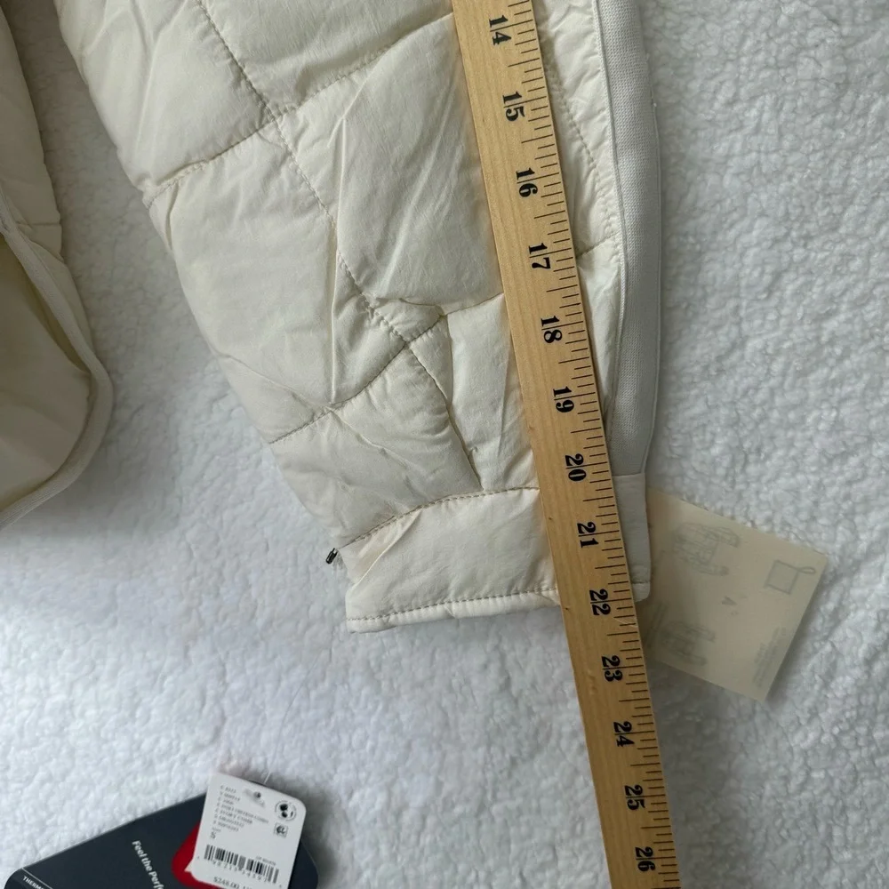 Free People x Hatch Multicolored Ivory Chevron Combo Maternity Puffer Jacket S - Picture 10 of 16